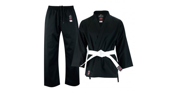 Malino Student Karate Gi Kids Adult Suit Men Martial Art Uniform Free Belt 100% Cotton 8oz White/Black 