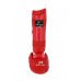 Malino Red PU Shin Pads with Removable Instep Foot